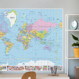 Wall Stickers: Adhesive poster World Map with flags 3