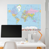 Wall Stickers: Adhesive poster World Map with flags 4