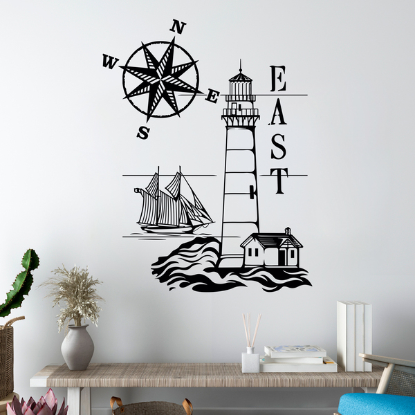 Wall Stickers: Lighthouse and Compass Rose