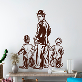 Wall Stickers: Charles Chaplin with two children 3