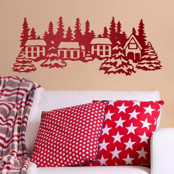 Wall Stickers: Snowy mountain village