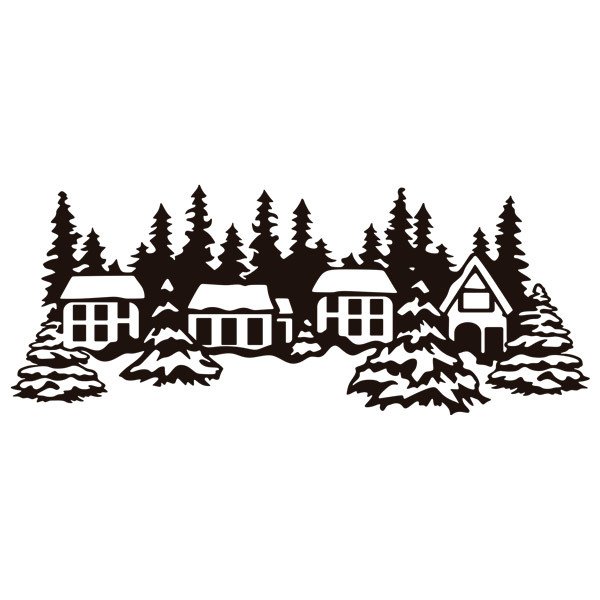 Wall Stickers: Snowy mountain village