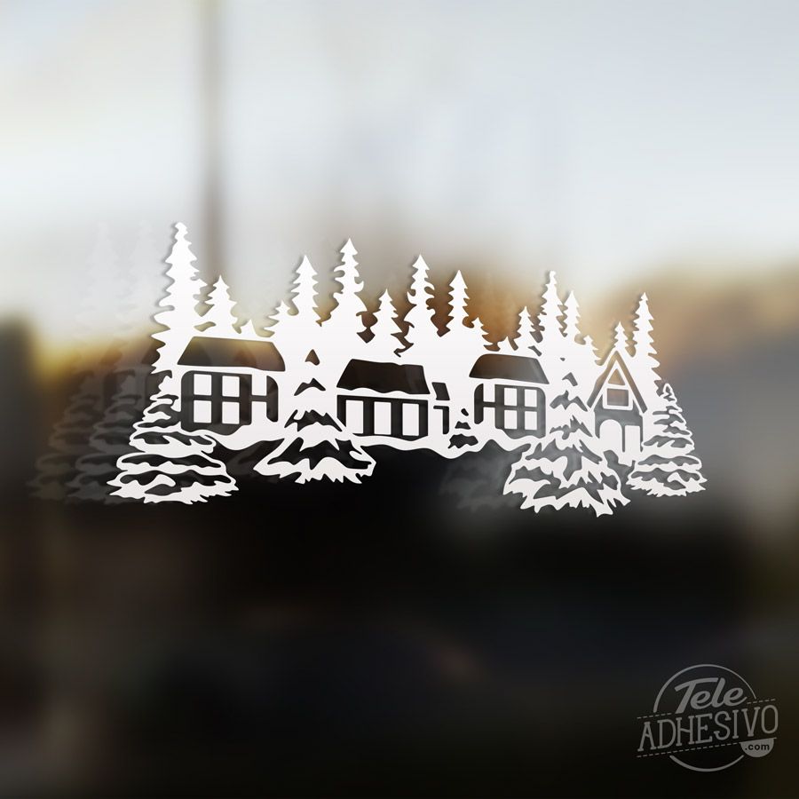 Wall Stickers: Snowy mountain village