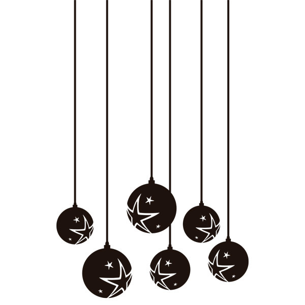 Wall Stickers: Christmas balls with stars