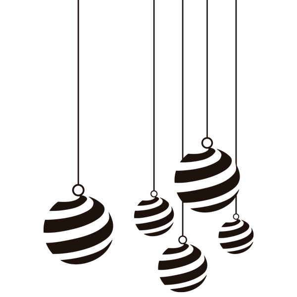 Wall Stickers: Christmas balls with spirals