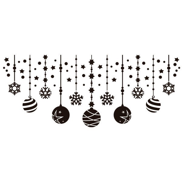 Wall Stickers: Christmas composition of balls and stars