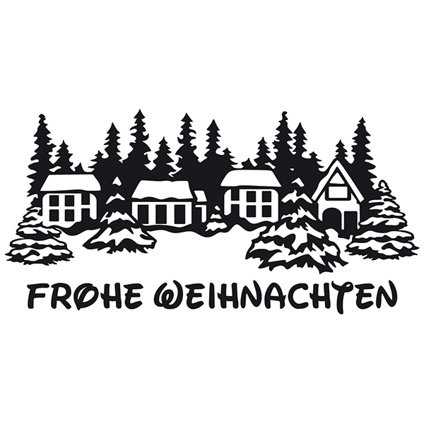 Wall Stickers: Frohe Weihnachten in snowy village