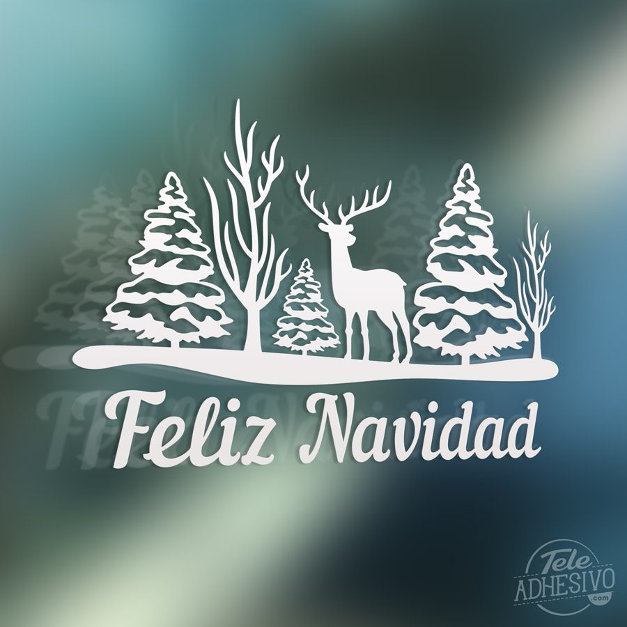 Wall Stickers: Trees, deer and Merry Christmas