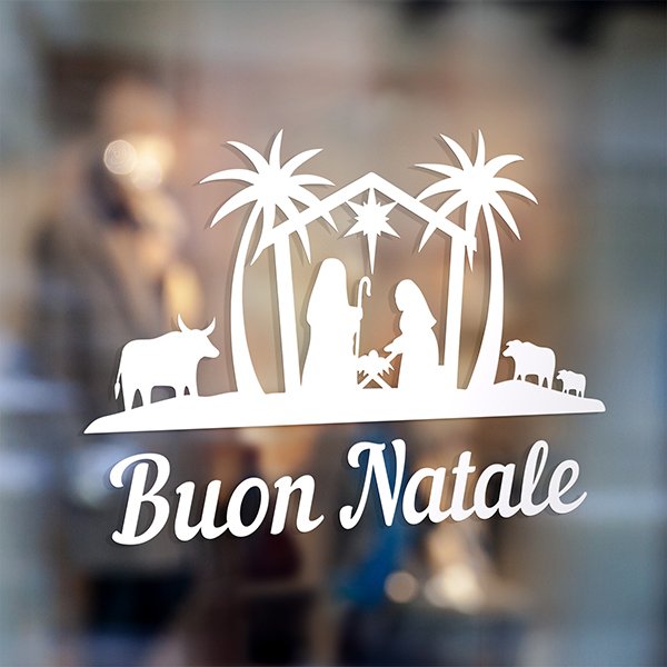 Buon Natale 4x4.Wall Sticker Buon Natale In The Bethlehem Portal Muraldecal Com