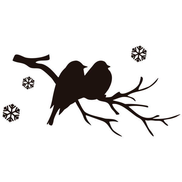 Wall Stickers: Birds on branch and snow