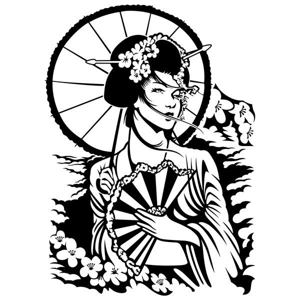 Wall Stickers: Japanese Geisha