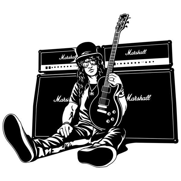 Wall Stickers: Slash, guitar and speakers