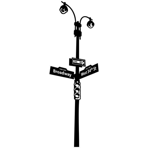 Wall Stickers: Street light with signs and traffic light