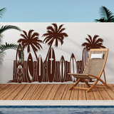 Wall Stickers: Palm trees and surfboards on the beach 2
