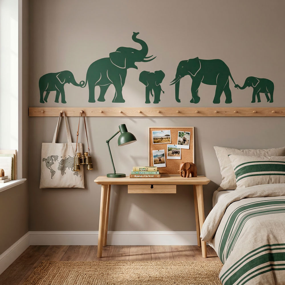 Wall Stickers: Herd of elephants