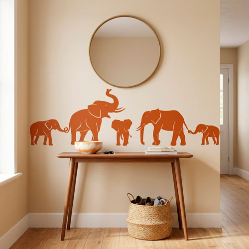 Wall Stickers: Herd of elephants