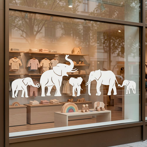 Wall Stickers: Herd of elephants
