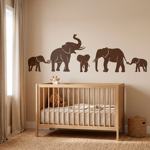 Wall Stickers: Herd of elephants