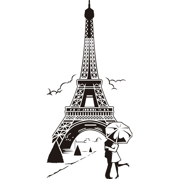 Wall Stickers: Lovers under the Eiffel Tower