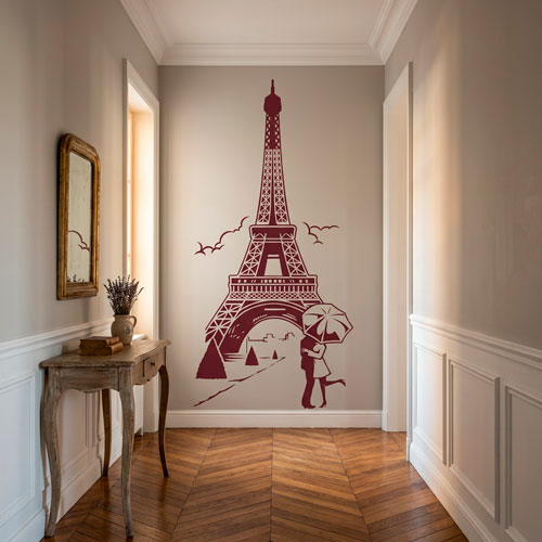 Wall Stickers: Lovers under the Eiffel Tower