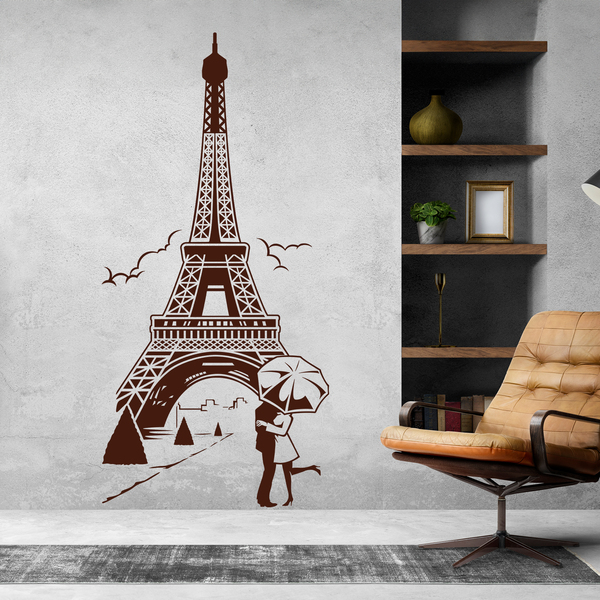 Wall Stickers: Lovers under the Eiffel Tower