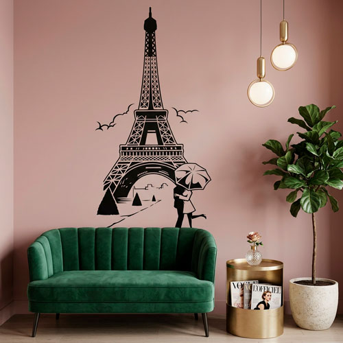 Wall Stickers: Lovers under the Eiffel Tower