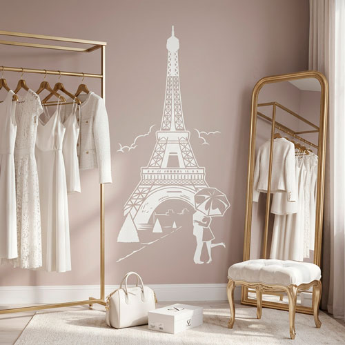 Wall Stickers: Lovers under the Eiffel Tower