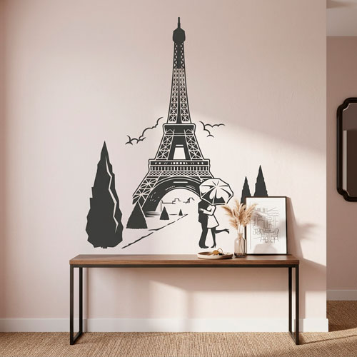 Wall Stickers: Lovers under the Eiffel Tower