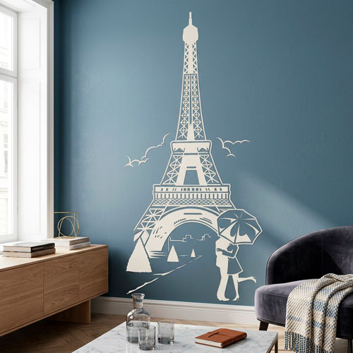 Wall Stickers: Lovers under the Eiffel Tower