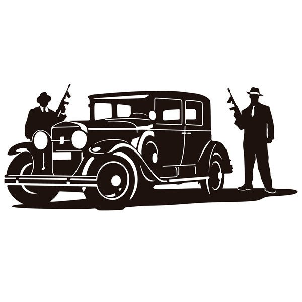 Wall Stickers: Al Capone gangsters and armored Cadillac