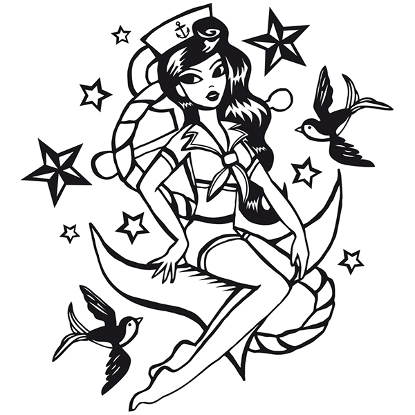 Wall Stickers: Sailor girl Pin-Up