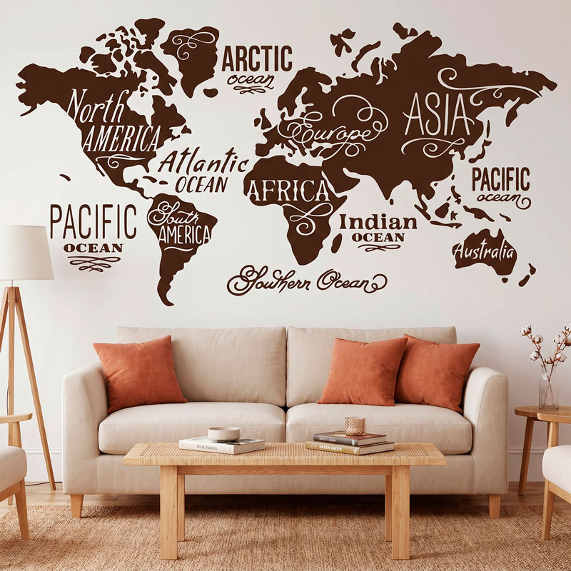 Map Mundi Oceans and Continents in english 8