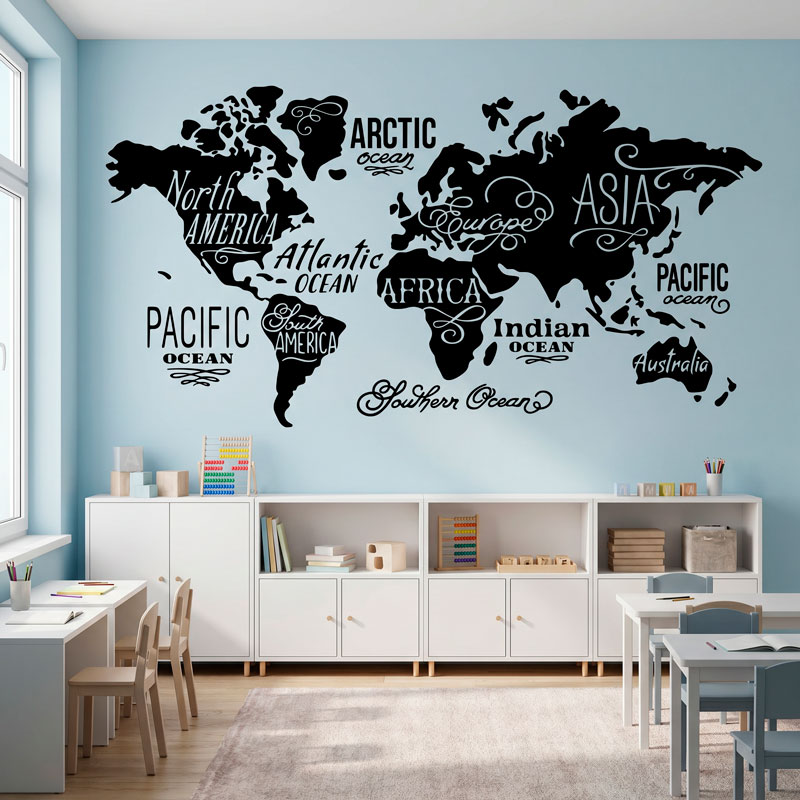 Map Mundi Oceans and Continents in english 10
