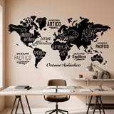 Wall Stickers: Map Mundi Oceans and Continents in spanish 12