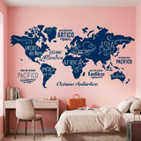 Wall Stickers: Map Mundi Oceans and Continents in spanish 13