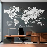 Wall Stickers: Map Mundi Oceans and Continents in spanish 14