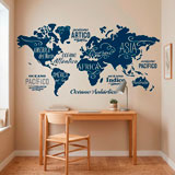 Wall Stickers: Map Mundi Oceans and Continents in spanish 18