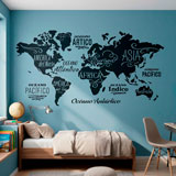 Wall Stickers: Map Mundi Oceans and Continents in spanish 20