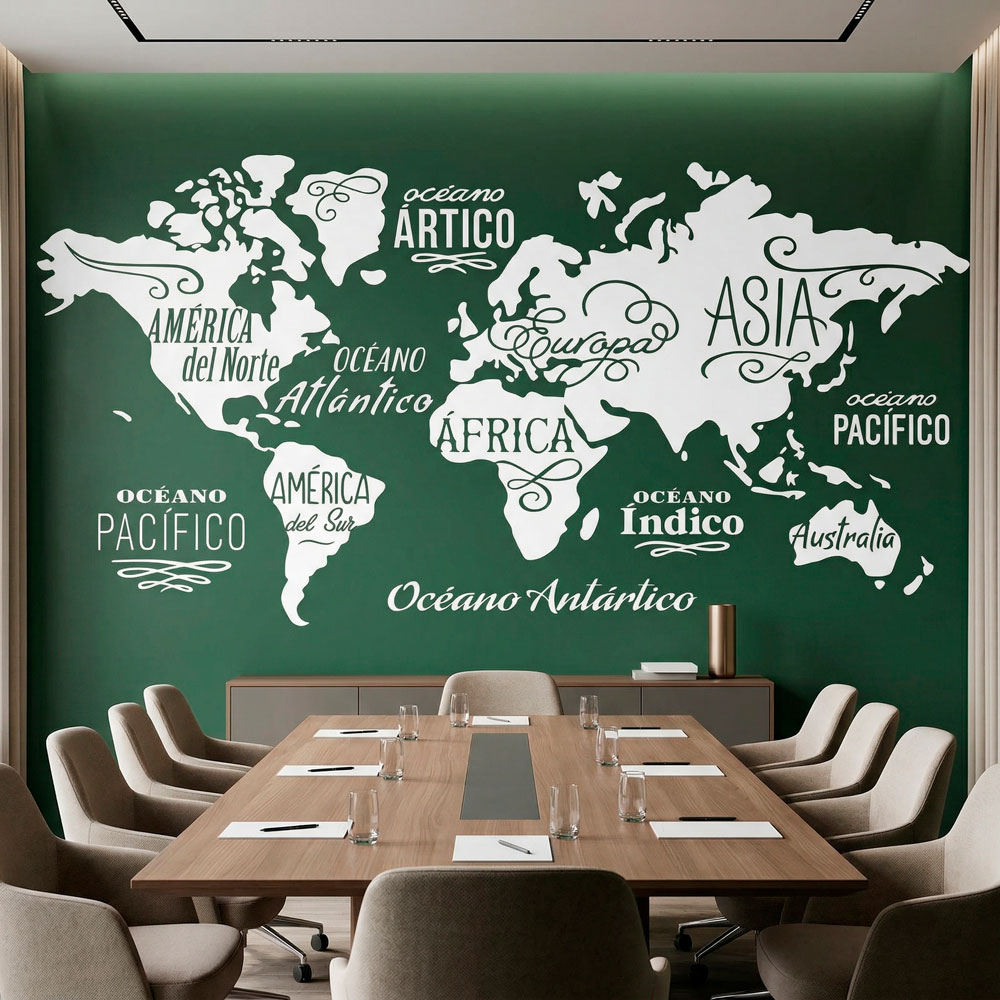 Wall Stickers: Map Mundi Oceans and Continents in spanish