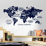 Wall Stickers: Map Mundi Oceans and Continents in spanish 4