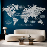 Wall Stickers: Map Mundi Oceans and Continents in spanish 10