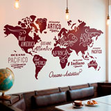 Wall Stickers: Map Mundi Oceans and Continents in Italian 11