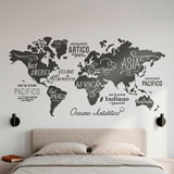 Wall Stickers: Map Mundi Oceans and Continents in Italian 12