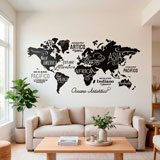Wall Stickers: Map Mundi Oceans and Continents in Italian 13