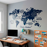 Wall Stickers: Map Mundi Oceans and Continents in Italian 14