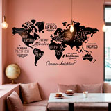 Wall Stickers: Map Mundi Oceans and Continents in Italian 17
