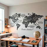 Wall Stickers: Map Mundi Oceans and Continents in Italian 19