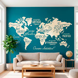 Wall Stickers: Map Mundi Oceans and Continents in Italian 21