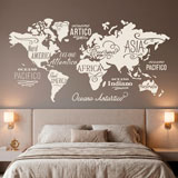 Wall Stickers: Map Mundi Oceans and Continents in Italian 22
