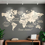 Wall Stickers: Map Mundi Oceans and Continents in Italian 24